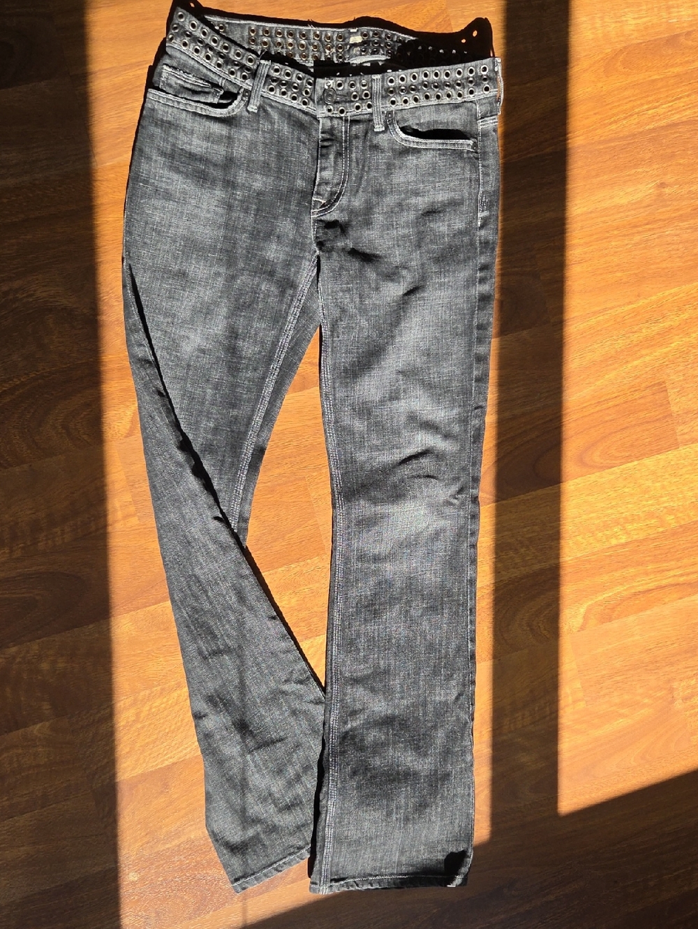 7 For All Mankind Black Studded Jeans